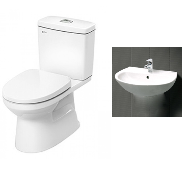 Bàn Cầu 2 khối + lavabo treo tường INAX AC-504VAN + L-285V